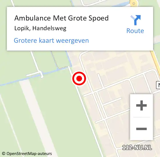 Locatie op kaart van de 112 melding: Ambulance Met Grote Spoed Naar Lopik, Handelsweg op 27 mei 2016 11:17