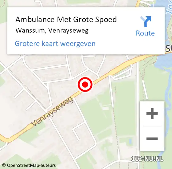 Locatie op kaart van de 112 melding: Ambulance Met Grote Spoed Naar Wanssum, Venrayseweg op 27 mei 2016 12:39