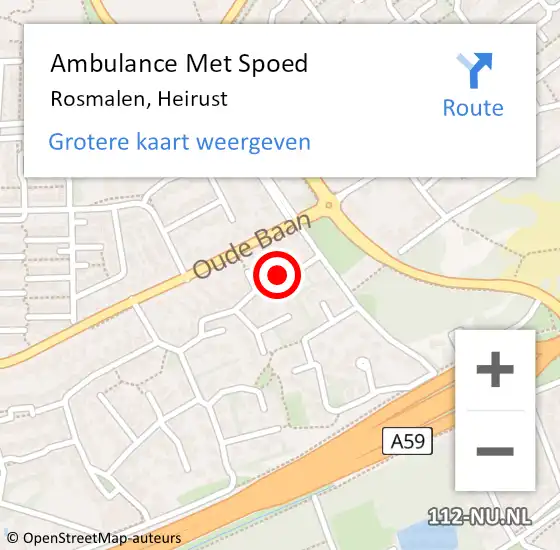 Locatie op kaart van de 112 melding: Ambulance Met Spoed Naar Rosmalen, Heirust op 27 mei 2016 13:14