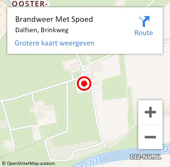 Locatie op kaart van de 112 melding: Brandweer Met Spoed Naar Dalfsen, Brinkweg op 27 mei 2016 13:37