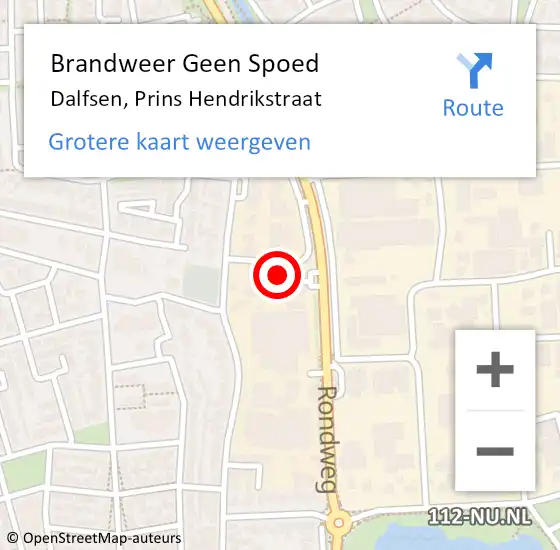 Locatie op kaart van de 112 melding: Brandweer Geen Spoed Naar Dalfsen, Prins Hendrikstraat op 27 mei 2016 14:20