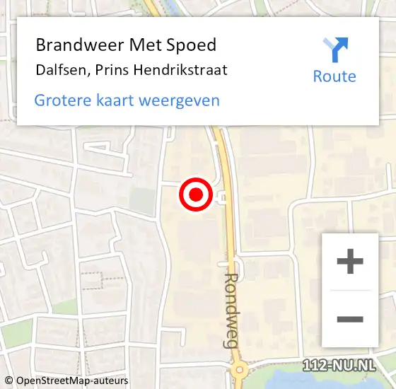 Locatie op kaart van de 112 melding: Brandweer Met Spoed Naar Dalfsen, Prins Hendrikstraat op 27 mei 2016 16:16