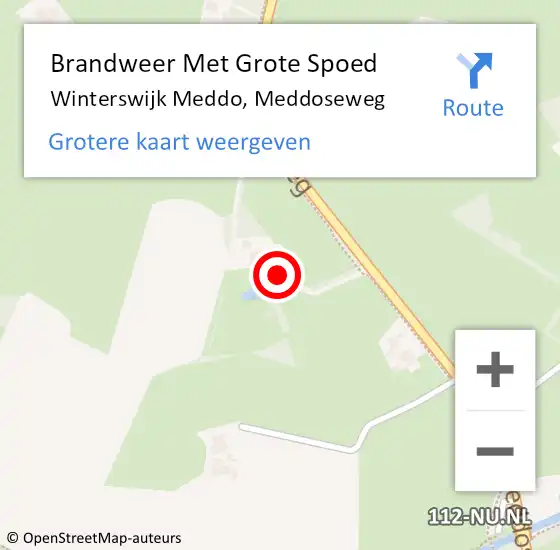 Locatie op kaart van de 112 melding: Brandweer Met Grote Spoed Naar Winterswijk Meddo, Meddoseweg op 27 mei 2016 17:04