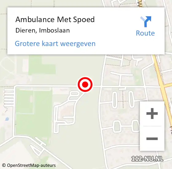 Locatie op kaart van de 112 melding: Ambulance Met Spoed Naar Dieren, Imboslaan op 27 mei 2016 19:54