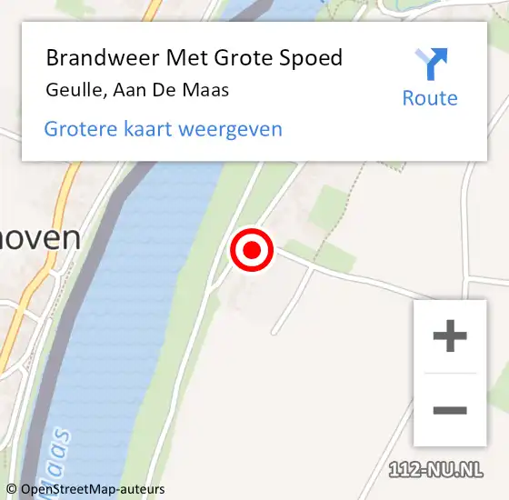 Locatie op kaart van de 112 melding: Brandweer Met Grote Spoed Naar Geulle, Aan De Maas op 27 mei 2016 20:04