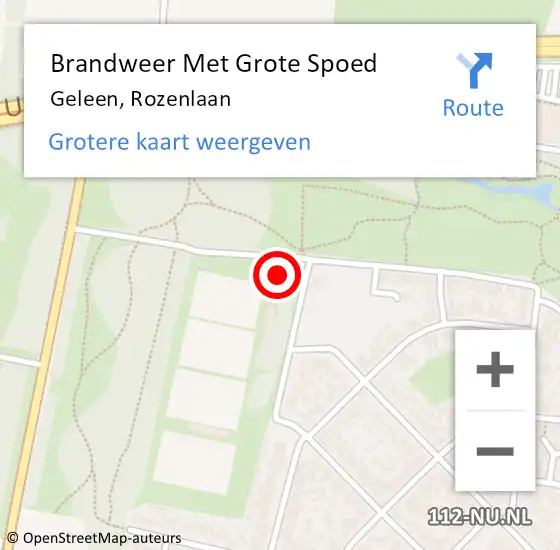 Locatie op kaart van de 112 melding: Brandweer Met Grote Spoed Naar Geleen, Rozenlaan op 27 mei 2016 20:31