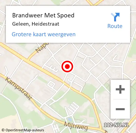 Locatie op kaart van de 112 melding: Brandweer Met Spoed Naar Geleen, Heidestraat op 27 mei 2016 21:02