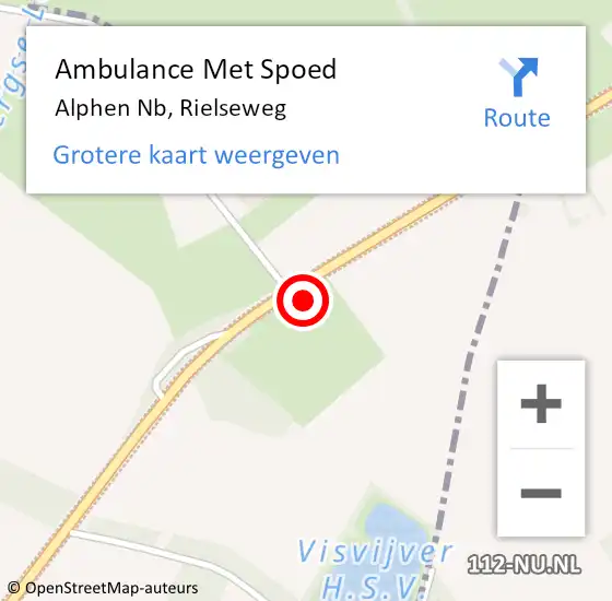 Locatie op kaart van de 112 melding: Ambulance Met Spoed Naar Alphen Nb, Rielseweg op 27 mei 2016 22:11