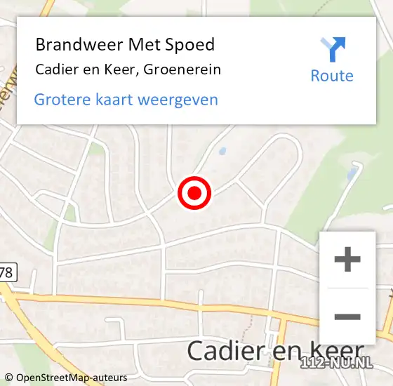 Locatie op kaart van de 112 melding: Brandweer Met Spoed Naar Cadier en Keer, Groenerein op 28 mei 2016 00:39