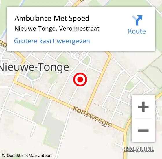 Locatie op kaart van de 112 melding: Ambulance Met Spoed Naar Nieuwe-Tonge, Verolmestraat op 28 mei 2016 04:24