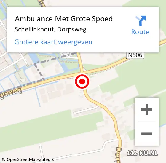 Locatie op kaart van de 112 melding: Ambulance Met Grote Spoed Naar Schellinkhout, Dorpsweg op 28 mei 2016 05:02