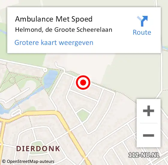 Locatie op kaart van de 112 melding: Ambulance Met Spoed Naar Helmond, de Groote Scheerelaan op 28 mei 2016 05:52