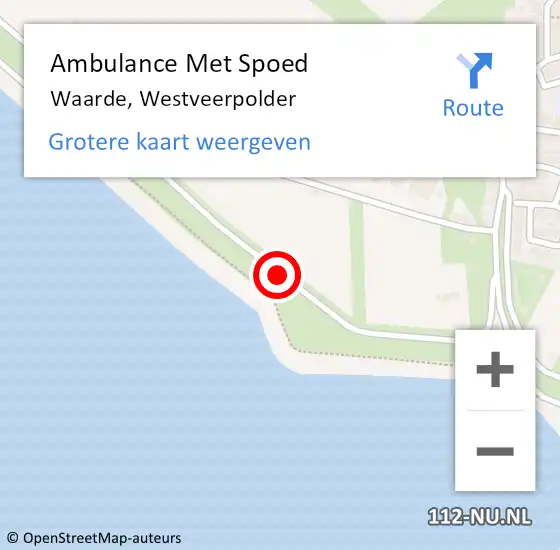 Locatie op kaart van de 112 melding: Ambulance Met Spoed Naar Waarde, Westveerpolder op 16 december 2013 13:40