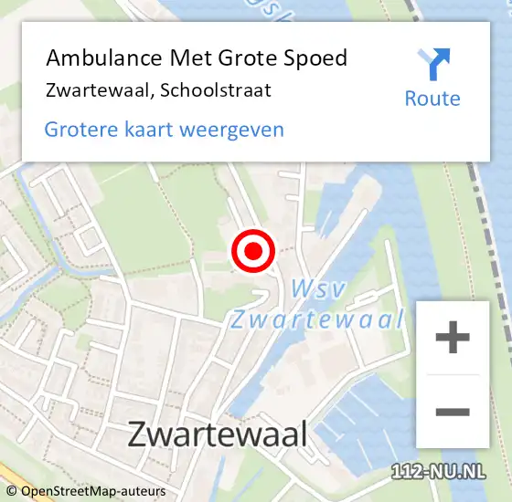 Locatie op kaart van de 112 melding: Ambulance Met Grote Spoed Naar Zwartewaal, Schoolstraat op 28 mei 2016 07:07