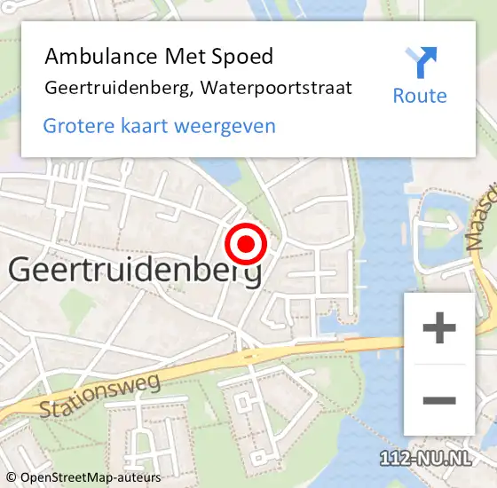 Locatie op kaart van de 112 melding: Ambulance Met Spoed Naar Geertruidenberg, Waterpoortstraat op 28 mei 2016 07:13