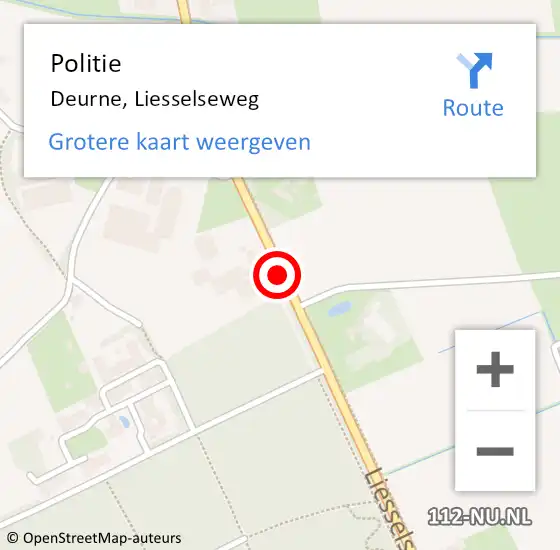 Locatie op kaart van de 112 melding: Politie Deurne, Liesselseweg op 28 mei 2016 08:44