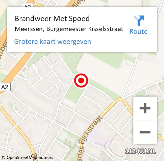 Locatie op kaart van de 112 melding: Brandweer Met Spoed Naar Meerssen, Burgemeester Kisselsstraat op 28 mei 2016 09:34