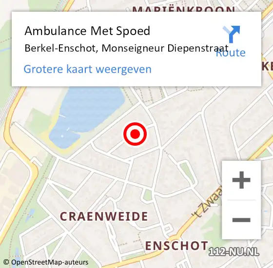 Locatie op kaart van de 112 melding: Ambulance Met Spoed Naar Berkel-Enschot, Monseigneur Diepenstraat op 28 mei 2016 10:42