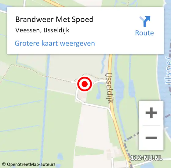 Locatie op kaart van de 112 melding: Brandweer Met Spoed Naar Veessen, IJsseldijk op 28 mei 2016 11:30