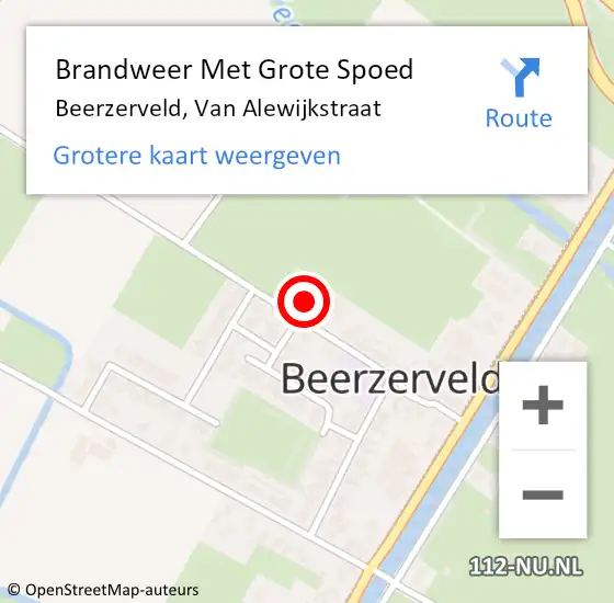 Locatie op kaart van de 112 melding: Brandweer Met Grote Spoed Naar Beerzerveld, Van Alewijkstraat op 28 mei 2016 11:48