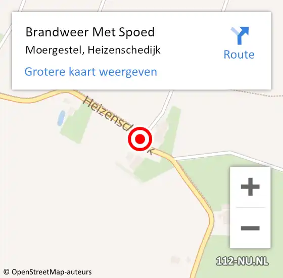 Locatie op kaart van de 112 melding: Brandweer Met Spoed Naar Moergestel, Heizenschedijk op 28 mei 2016 11:51