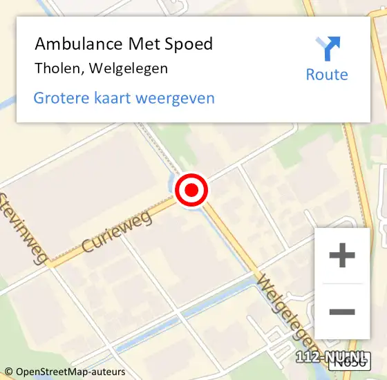 Locatie op kaart van de 112 melding: Ambulance Met Spoed Naar Tholen, Welgelegen op 28 mei 2016 11:56