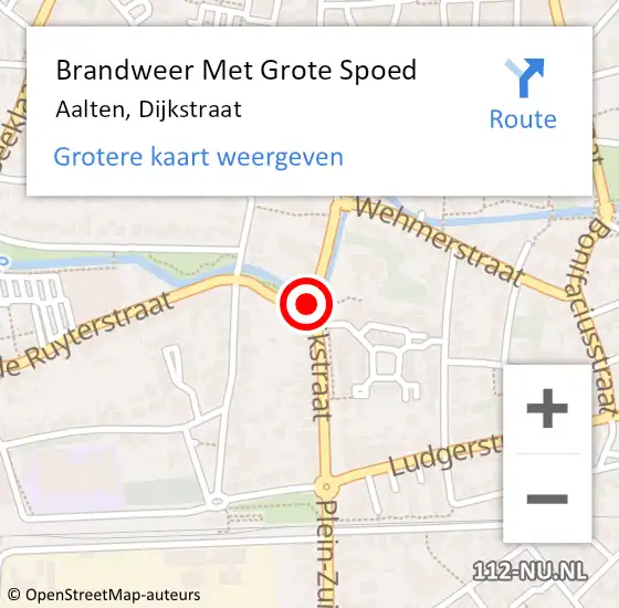 Locatie op kaart van de 112 melding: Brandweer Met Grote Spoed Naar Aalten, Dijkstraat op 28 mei 2016 14:22