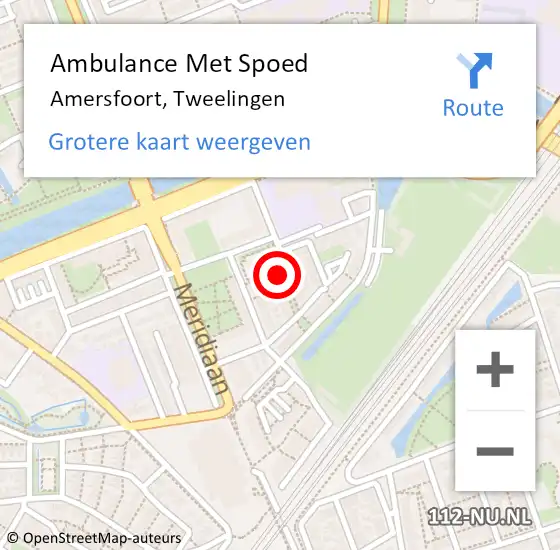 Locatie op kaart van de 112 melding: Ambulance Met Spoed Naar Amersfoort, Tweelingen op 28 mei 2016 14:45