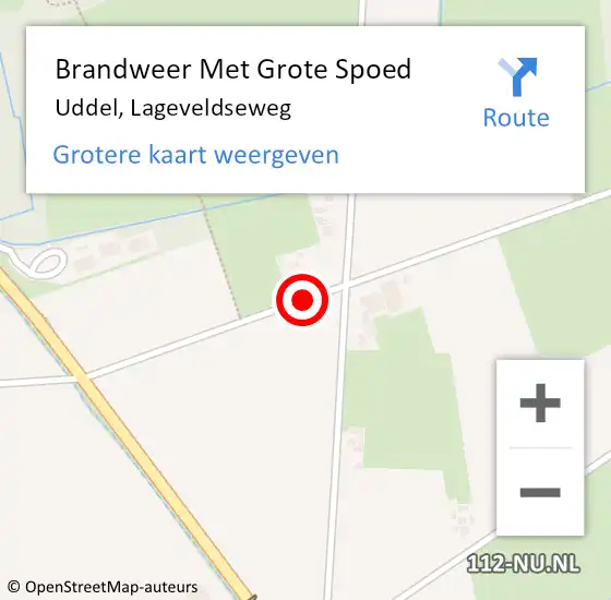 Locatie op kaart van de 112 melding: Brandweer Met Grote Spoed Naar Uddel, Lageveldseweg op 28 mei 2016 15:15