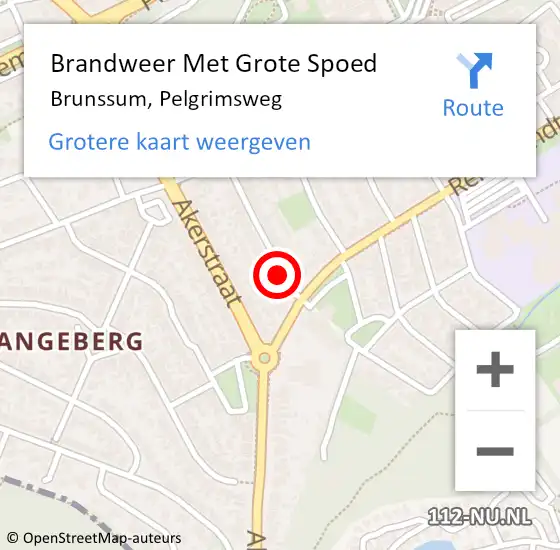 Locatie op kaart van de 112 melding: Brandweer Met Grote Spoed Naar Brunssum, Pelgrimsweg op 28 mei 2016 16:52