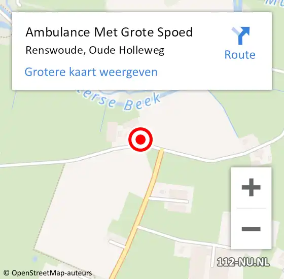 Locatie op kaart van de 112 melding: Ambulance Met Grote Spoed Naar Renswoude, Oude Holleweg op 28 mei 2016 19:17