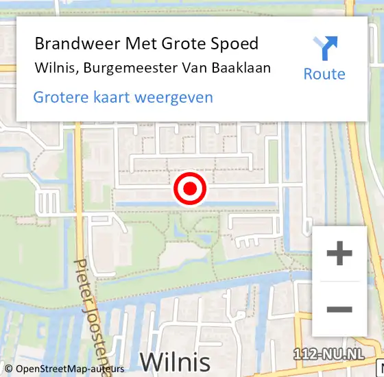 Locatie op kaart van de 112 melding: Brandweer Met Grote Spoed Naar Wilnis, Burgemeester Van Baaklaan op 28 mei 2016 20:46
