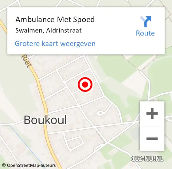 Locatie op kaart van de 112 melding: Ambulance Met Spoed Naar Swalmen, Aldrinstraat op 16 september 2013 10:49