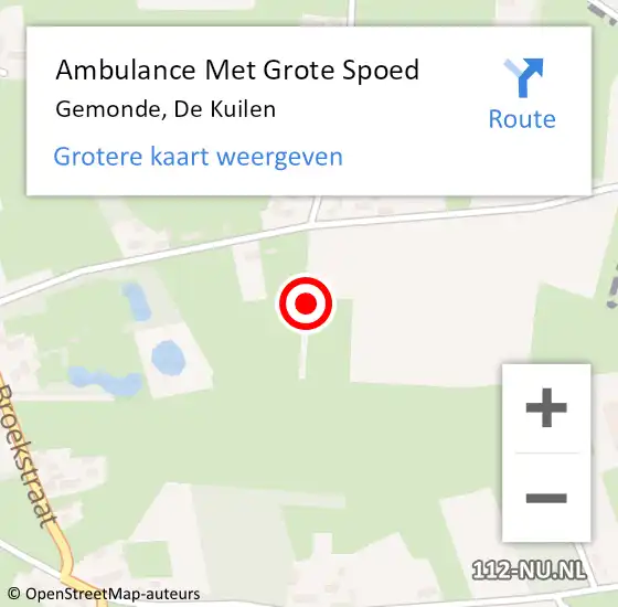 Locatie op kaart van de 112 melding: Ambulance Met Grote Spoed Naar Gemonde, De Kuilen op 16 december 2013 15:06
