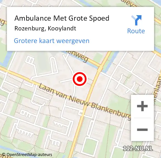 Locatie op kaart van de 112 melding: Ambulance Met Grote Spoed Naar Rozenburg, Kooylandt op 29 mei 2016 03:48