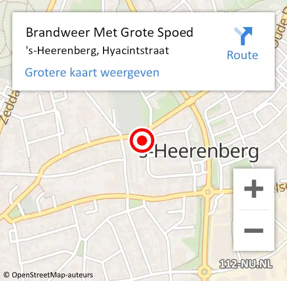 Locatie op kaart van de 112 melding: Brandweer Met Grote Spoed Naar 's-Heerenberg, Hyacintstraat op 29 mei 2016 03:57