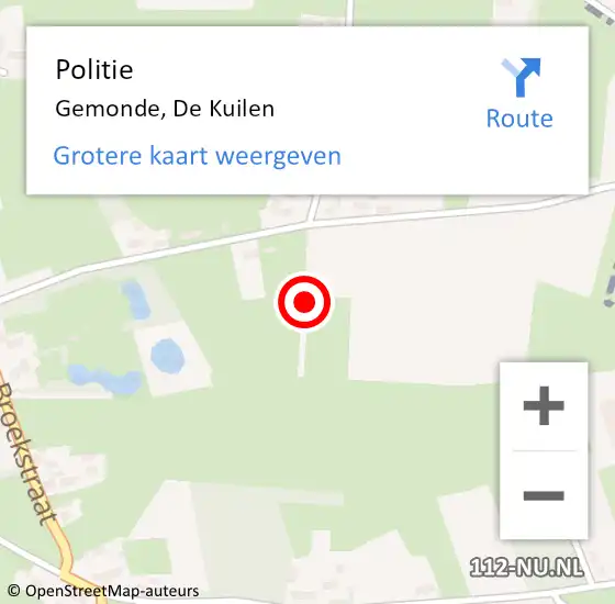 Locatie op kaart van de 112 melding: Politie Gemonde, De Kuilen op 16 december 2013 15:10