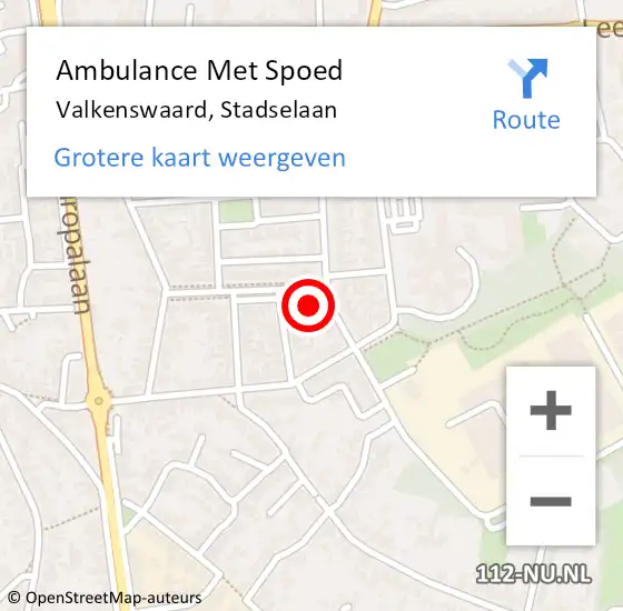 Locatie op kaart van de 112 melding: Ambulance Met Spoed Naar Valkenswaard, Stadselaan op 29 mei 2016 08:18