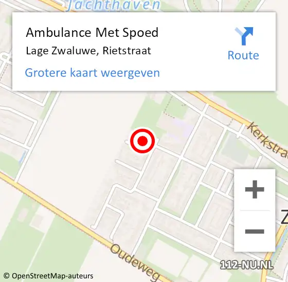 Locatie op kaart van de 112 melding: Ambulance Met Spoed Naar Lage Zwaluwe, Rietstraat op 29 mei 2016 08:43