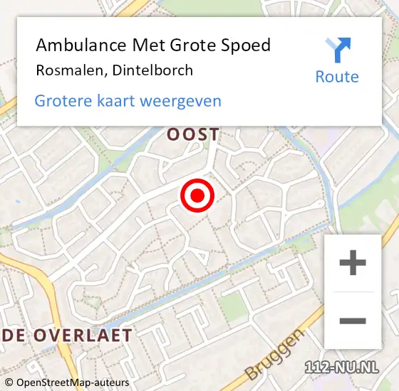 Locatie op kaart van de 112 melding: Ambulance Met Grote Spoed Naar Rosmalen, Dintelborch op 29 mei 2016 08:53