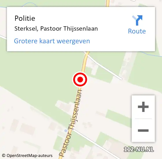 Locatie op kaart van de 112 melding: Politie Sterksel, Pastoor Thijssenlaan op 29 mei 2016 10:01