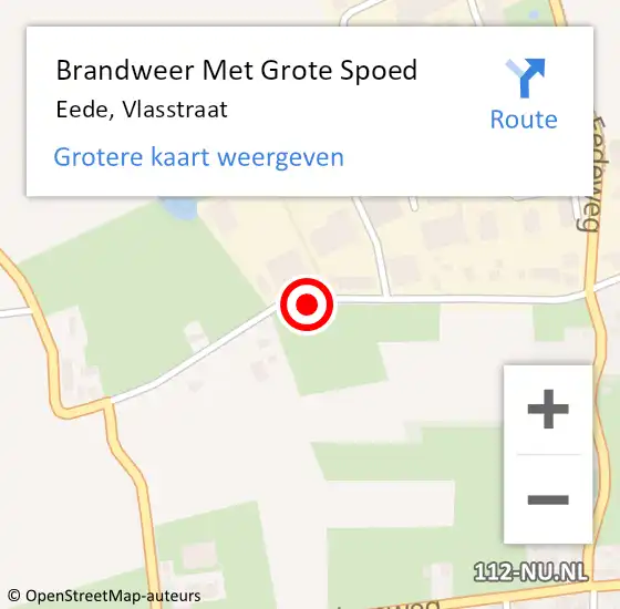 Locatie op kaart van de 112 melding: Brandweer Met Grote Spoed Naar Eede, Vlasstraat op 29 mei 2016 11:04