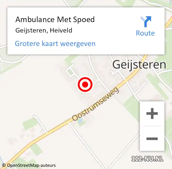 Locatie op kaart van de 112 melding: Ambulance Met Spoed Naar Geijsteren, Heiveld op 29 mei 2016 12:20