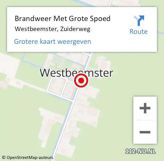 Locatie op kaart van de 112 melding: Brandweer Met Grote Spoed Naar Westbeemster, Zuiderweg op 29 mei 2016 13:17