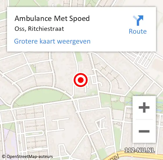 Locatie op kaart van de 112 melding: Ambulance Met Spoed Naar Oss, Ritchiestraat op 29 mei 2016 14:17