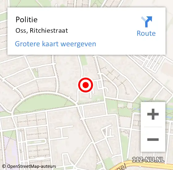 Locatie op kaart van de 112 melding: Politie Oss, Ritchiestraat op 29 mei 2016 14:19