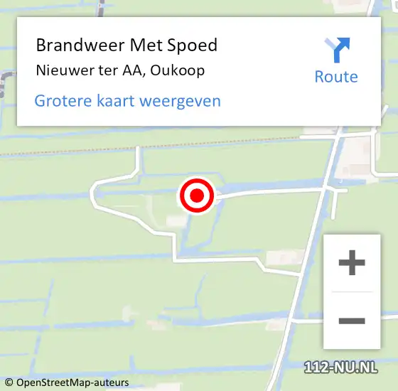 Locatie op kaart van de 112 melding: Brandweer Met Spoed Naar Nieuwer ter AA, Oukoop op 29 mei 2016 14:31