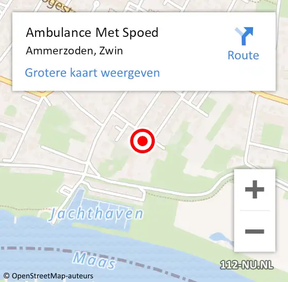 Locatie op kaart van de 112 melding: Ambulance Met Spoed Naar Ammerzoden, Zwin op 29 mei 2016 14:56