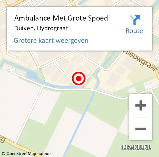 Locatie op kaart van de 112 melding: Ambulance Met Grote Spoed Naar Duiven, Hydrograaf op 16 december 2013 15:47