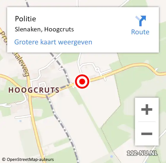 Locatie op kaart van de 112 melding: Politie Slenaken, Hoogcruts op 29 mei 2016 17:30